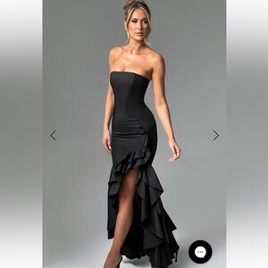 Sophisticated Black Strapless Maxi Dress